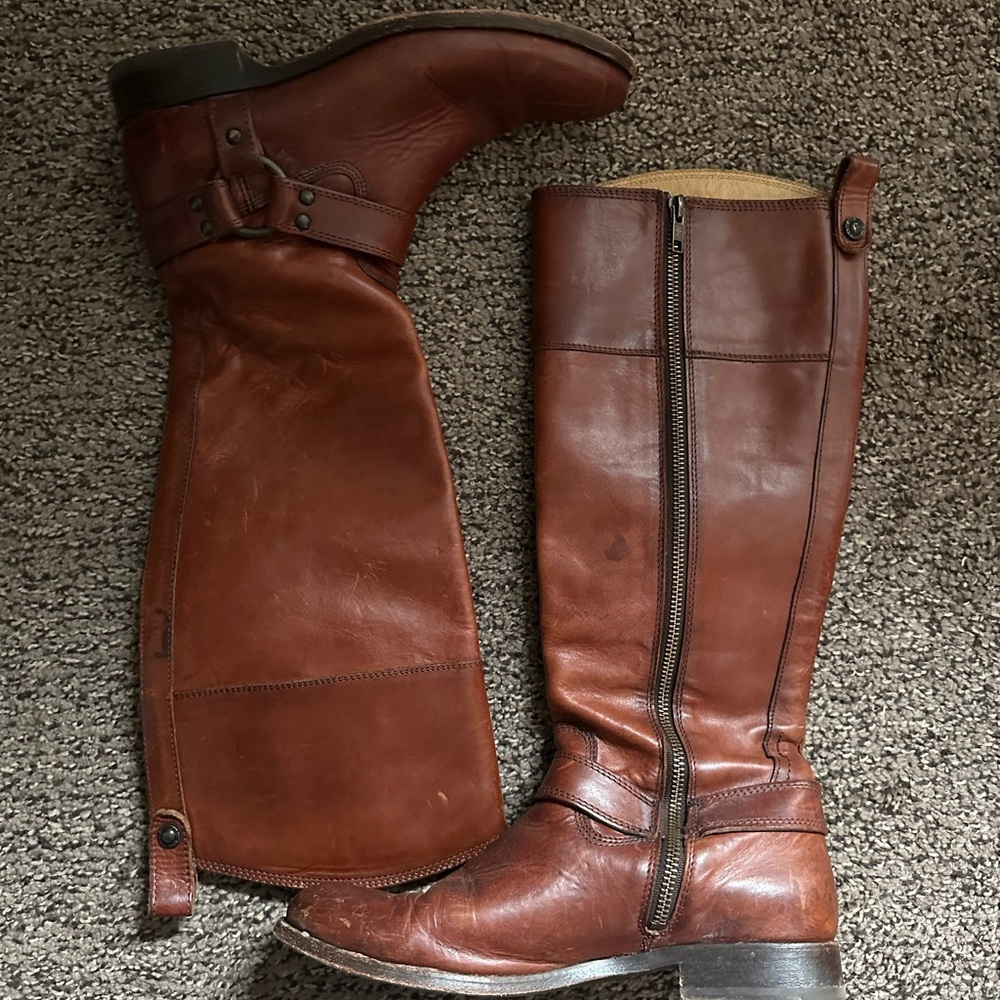 Frye Brown Leather Tall Riding Boots